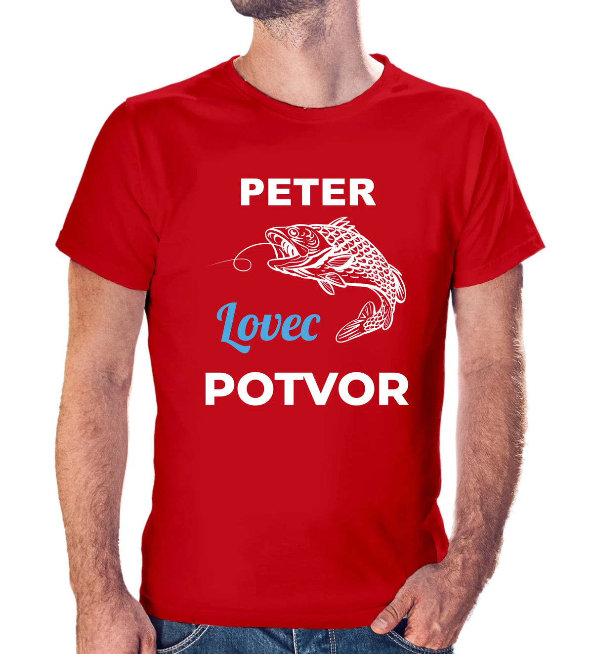 Personalizované tričko s potlačou "Peter lovec potvor" 9618.