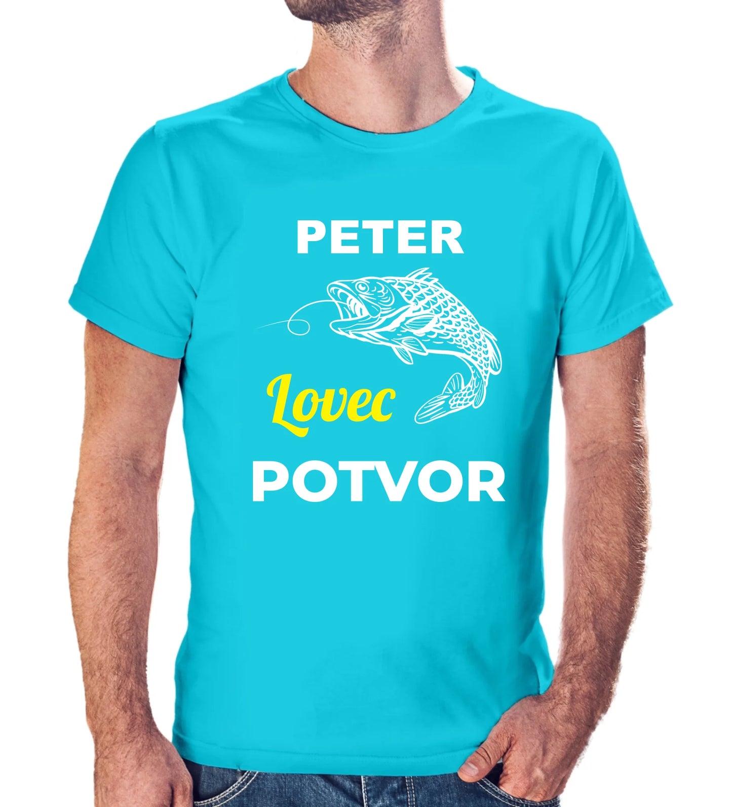Personalizované tričko s potlačou "Peter lovec potvor" 9618.