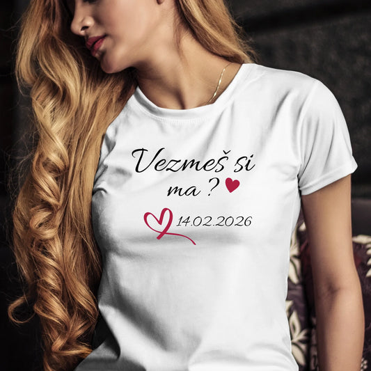 Personalizované tričko s potlačou "Vezmeš si ma?" 9701.