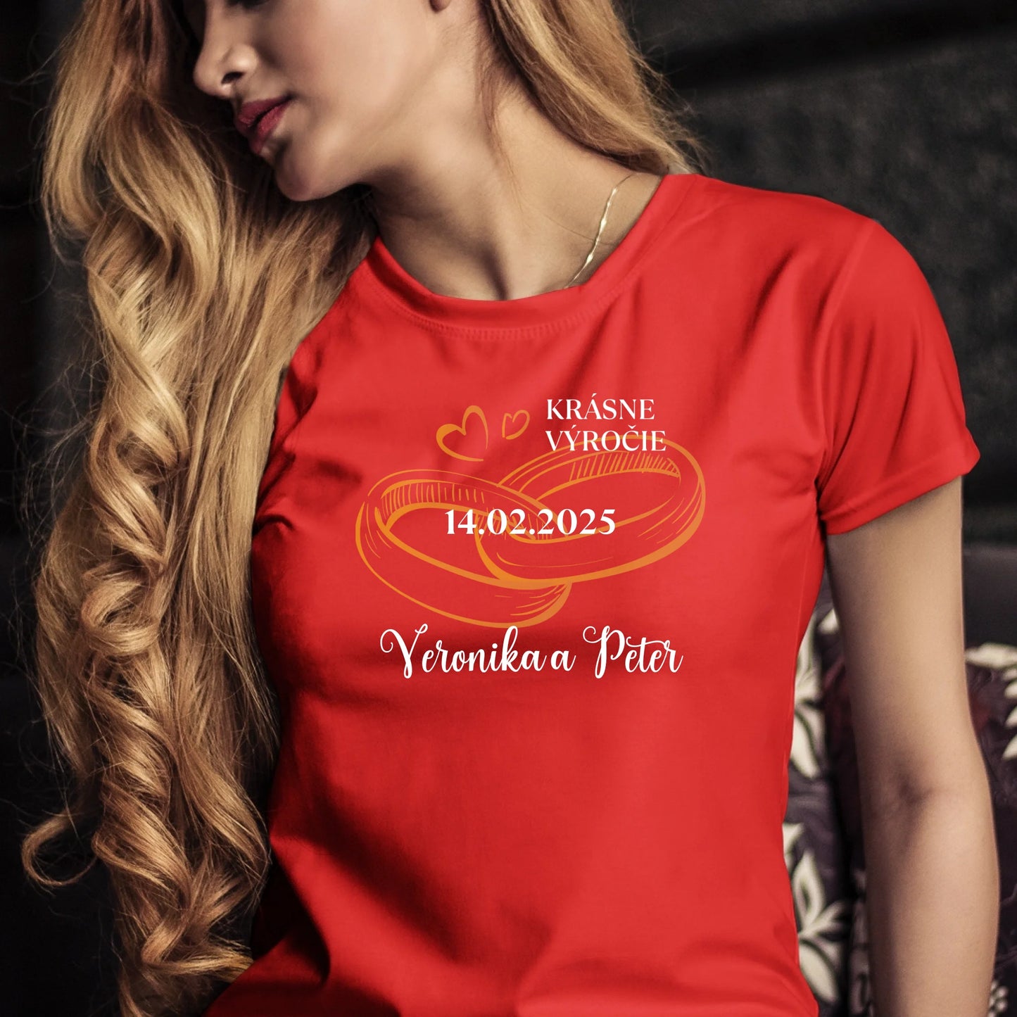 Personalizované tričko s potlačou "Krásne výročie" 9703.