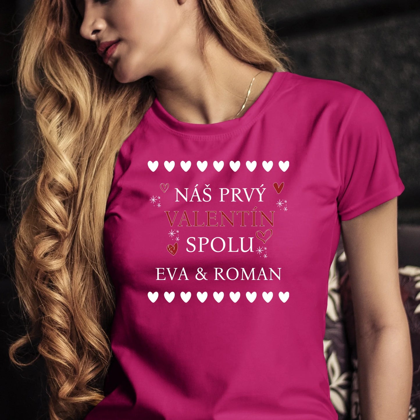 Personalizované tričko s potlačou "Náš prvý Valentín spolu" 9704.
