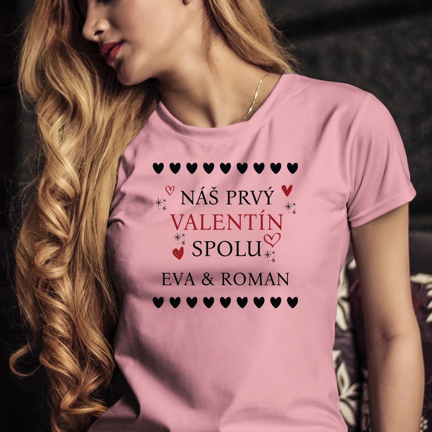 Personalizované tričko s potlačou "Náš prvý Valentín spolu" 9704.