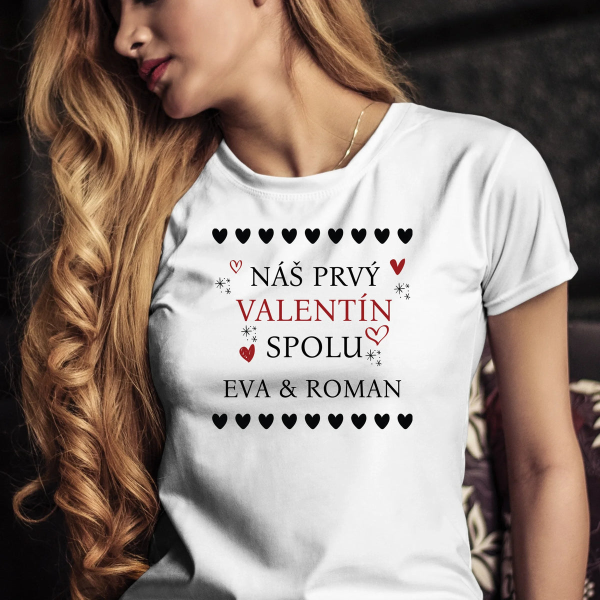 Personalizované tričko s potlačou "Náš prvý Valentín spolu" 9704.