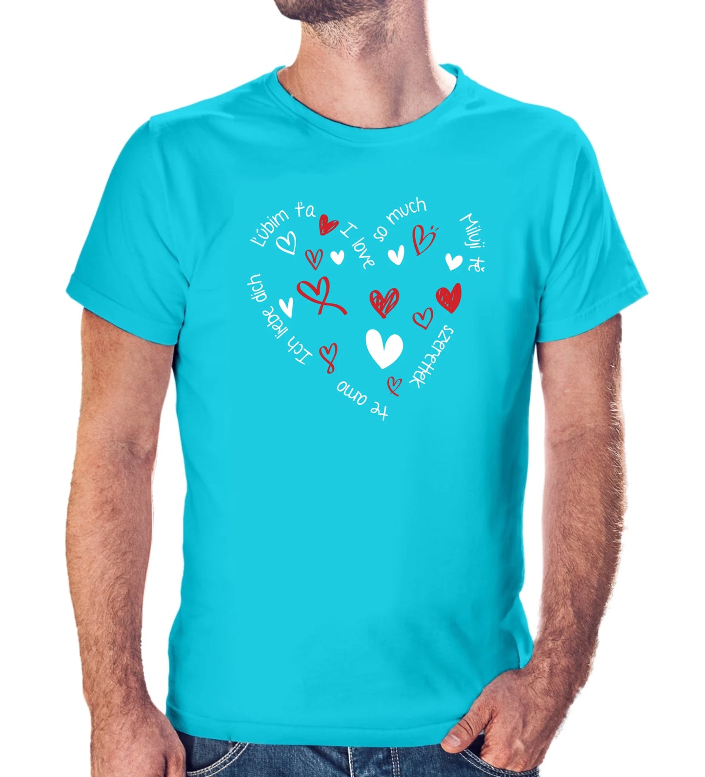 Tričko s potlačou "Ľúbim ťa, I love so much,..." 9706.