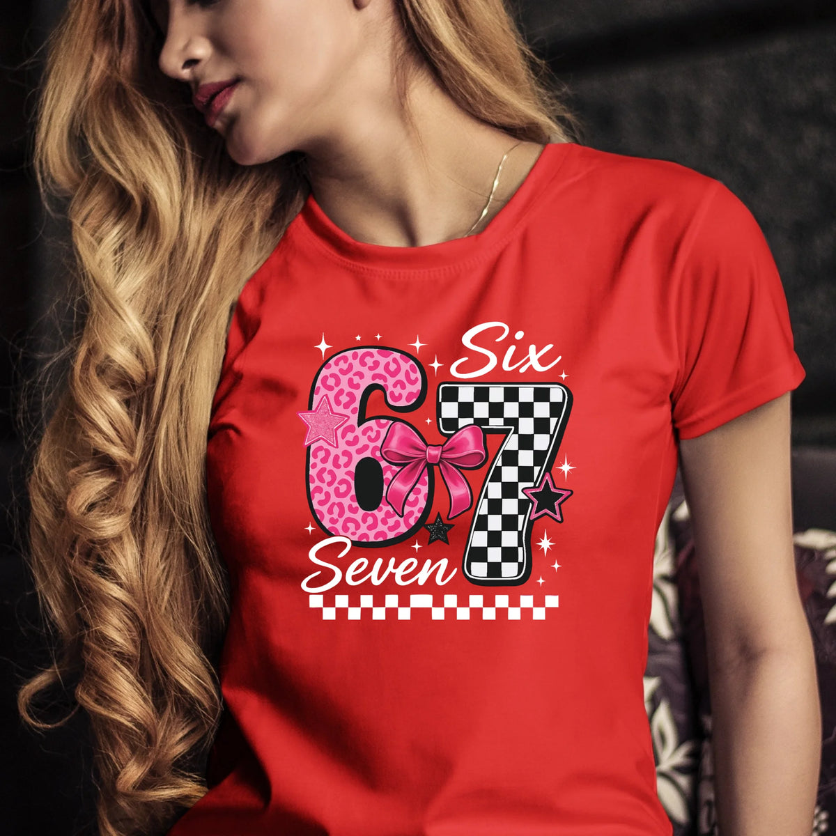 Tričko s potlačou "Six seven" 9710.