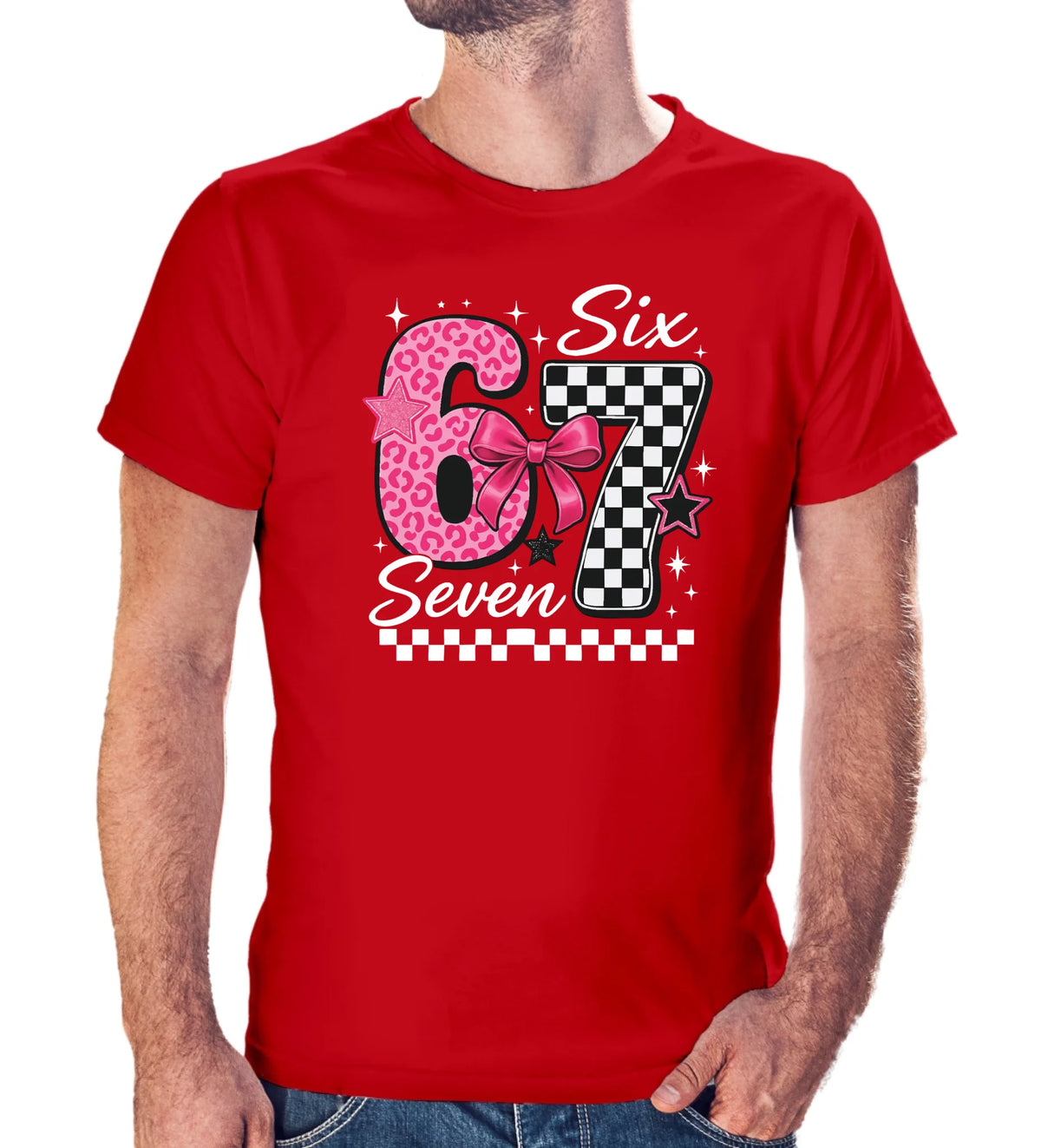 Tričko s potlačou "Six seven" 9710.