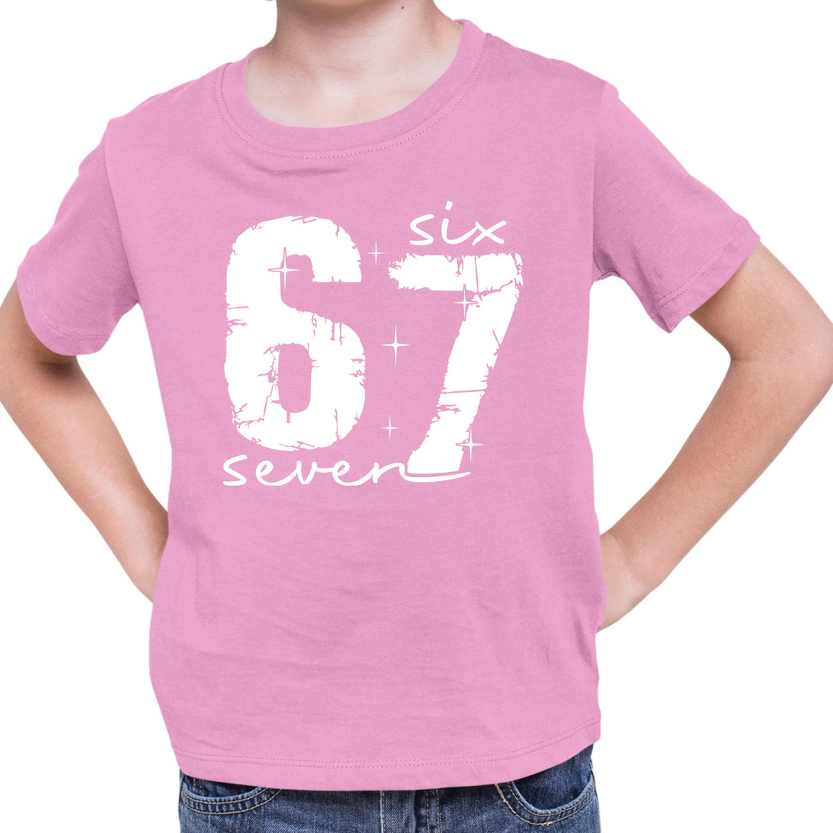 Tričko s potlačou "Six seven" 9711.