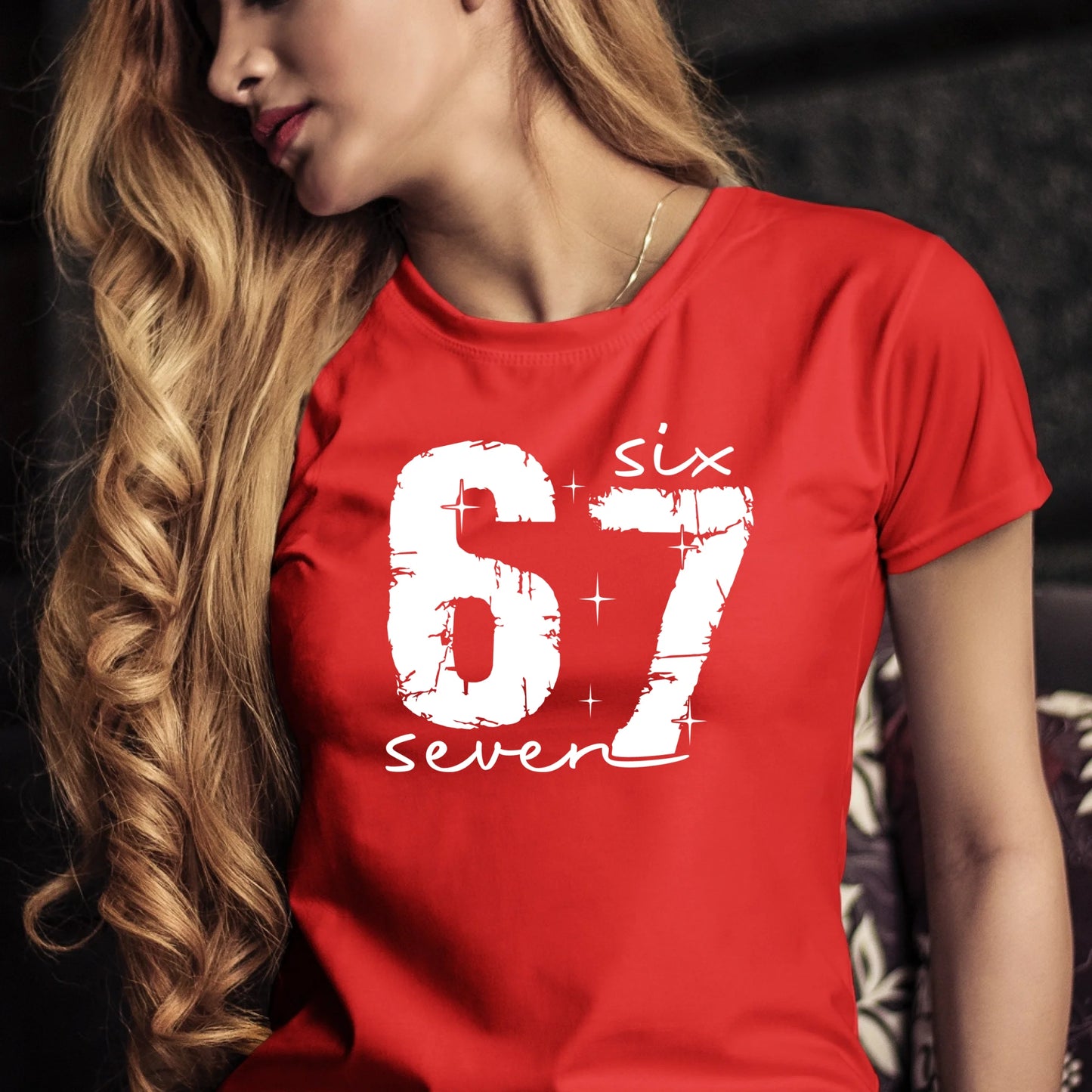 Tričko s potlačou "Six seven" 9711.