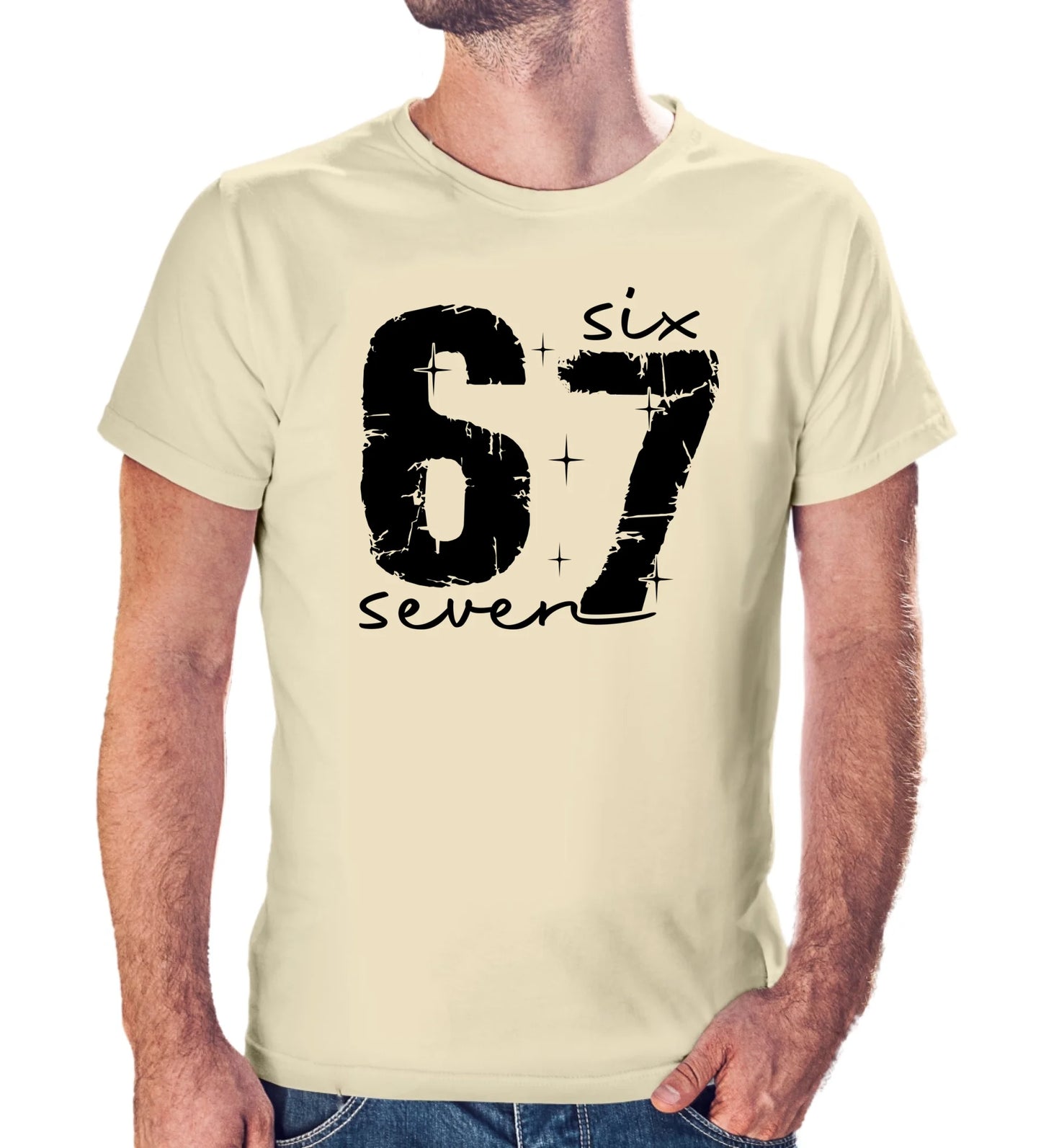 Tričko s potlačou "Six seven" 9711.