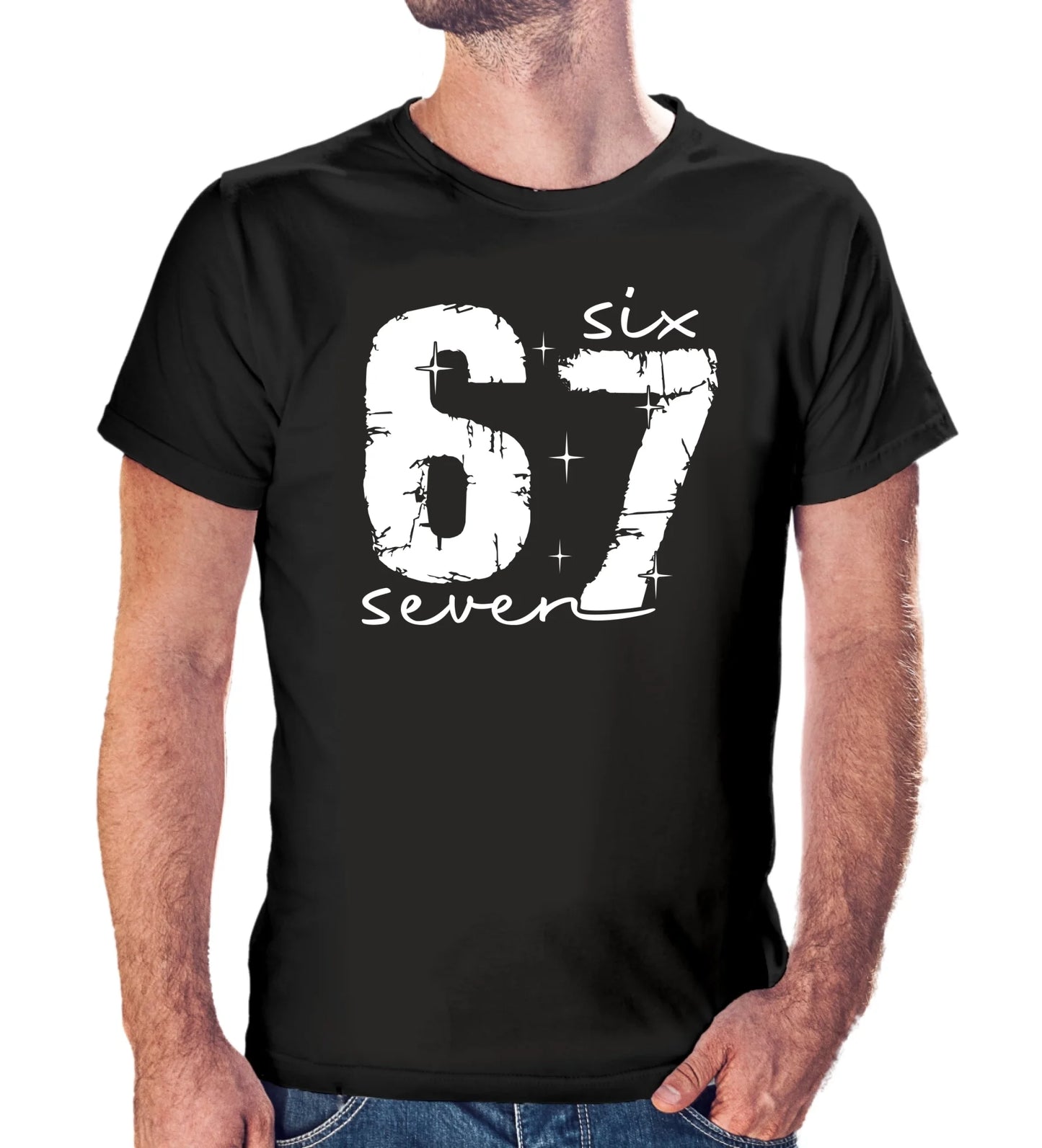 Tričko s potlačou "Six seven" 9711.