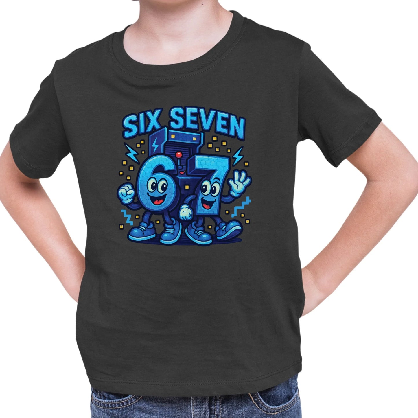 Tričko s potlačou "Six seven" 9713.