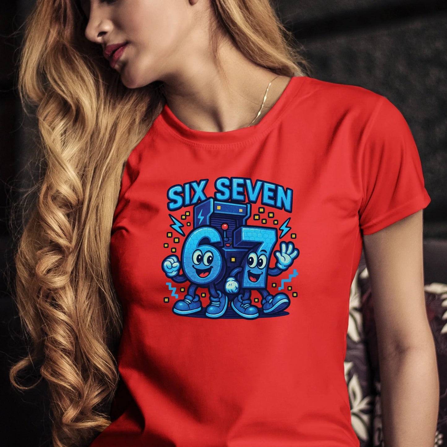 Tričko s potlačou "Six seven" 9713.