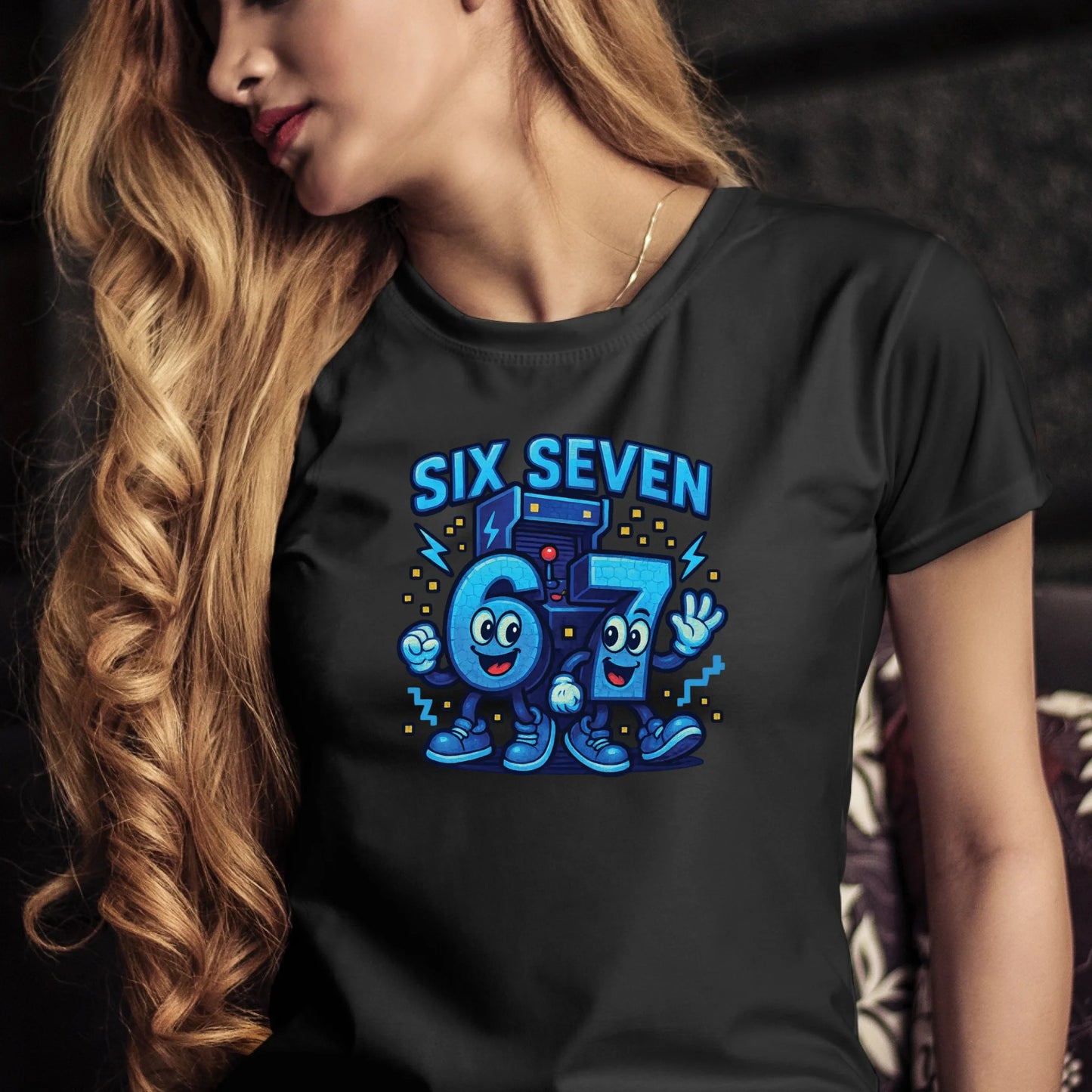 Tričko s potlačou "Six seven" 9713.