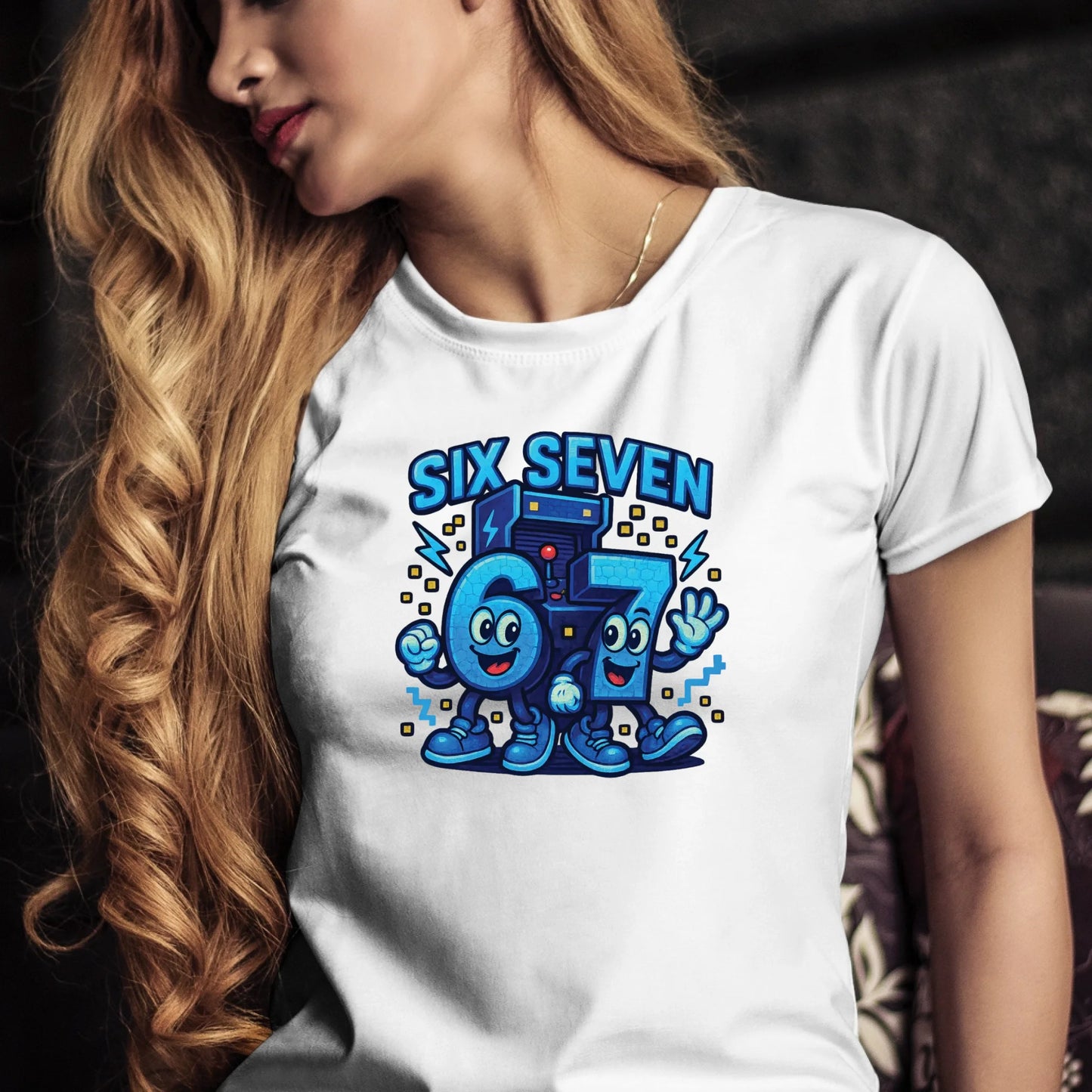 Tričko s potlačou "Six seven" 9713.