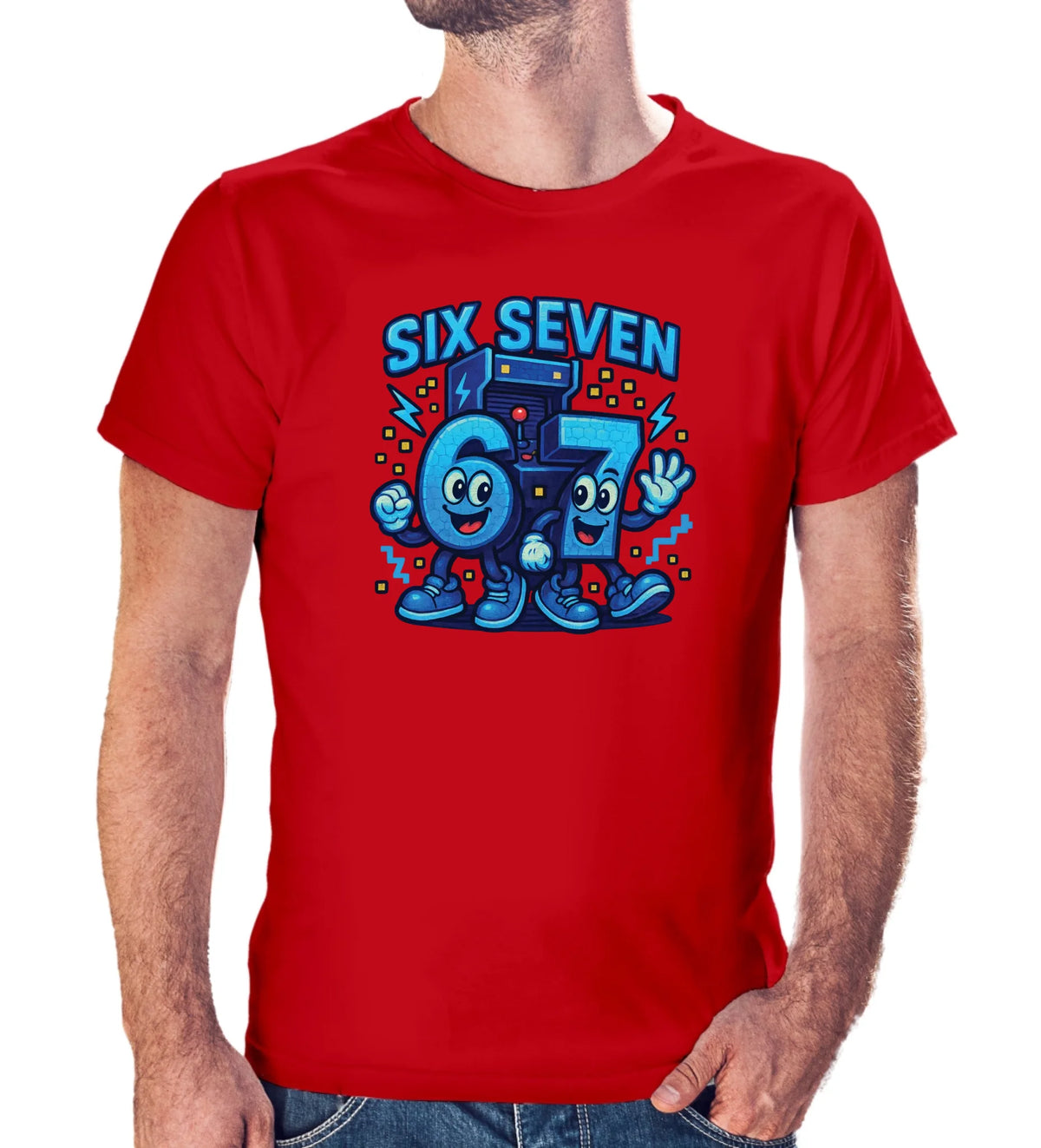Tričko s potlačou "Six seven" 9713.
