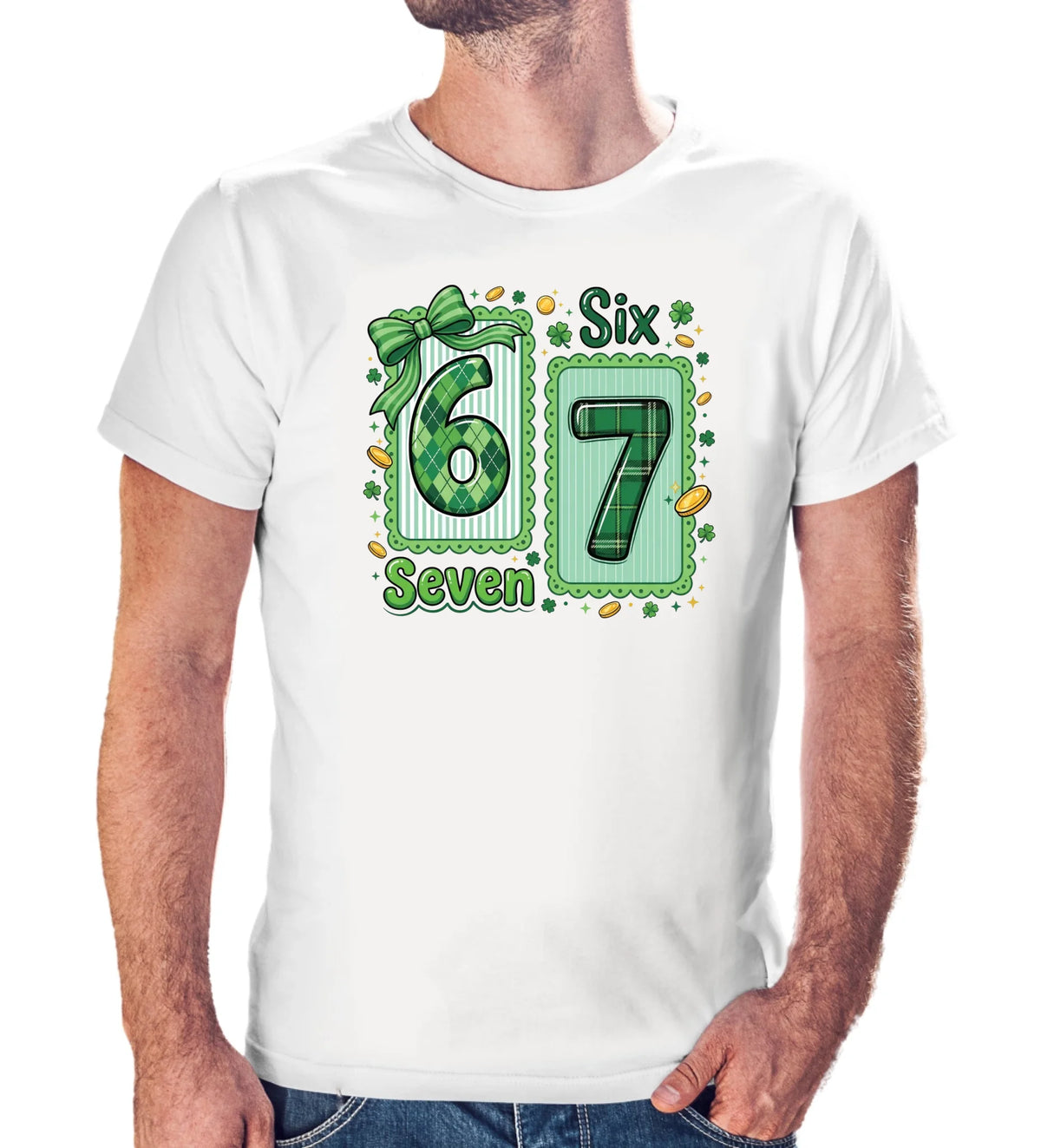 Tričko s potlačou "Six seven" 9714.