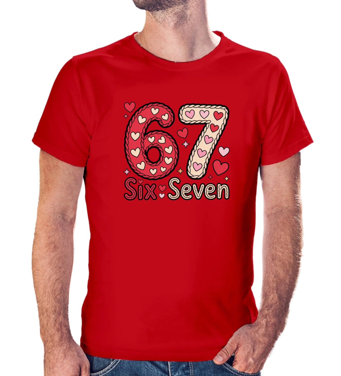 Tričko s potlačou "Six seven" 9715.