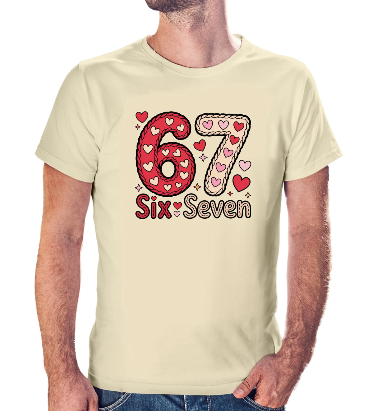 Tričko s potlačou "Six seven" 9715.