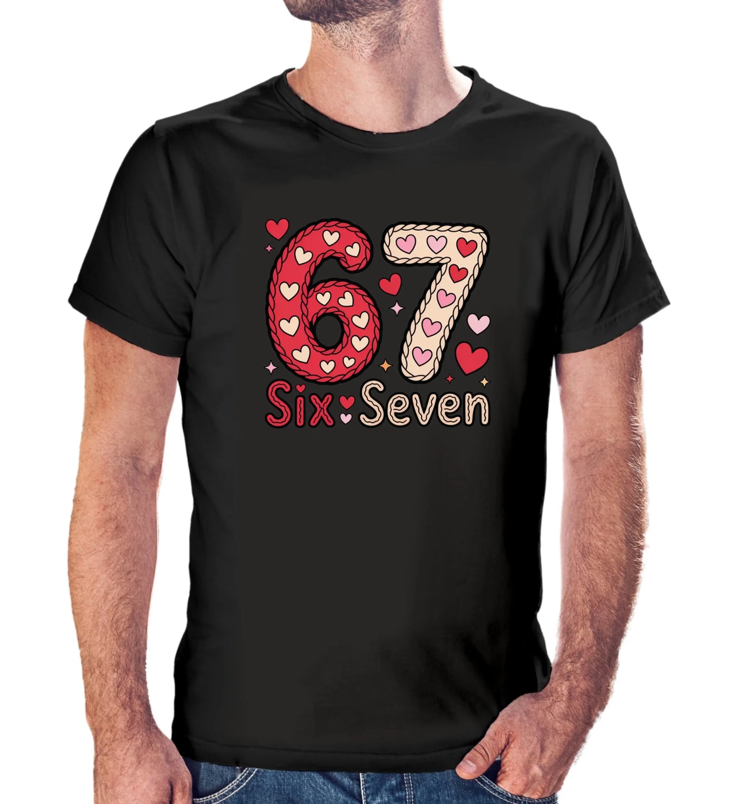 Tričko s potlačou "Six seven" 9715.