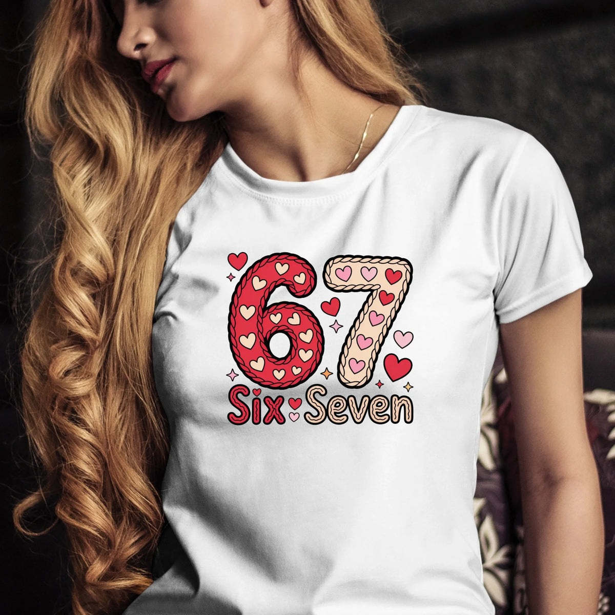 Tričko s potlačou "Six seven" 9715.