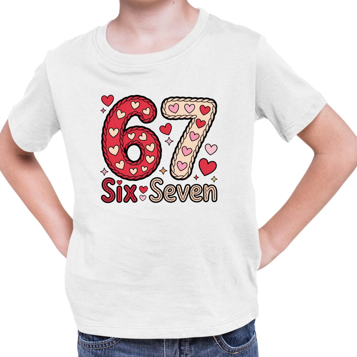 Tričko s potlačou "Six seven" 9715.